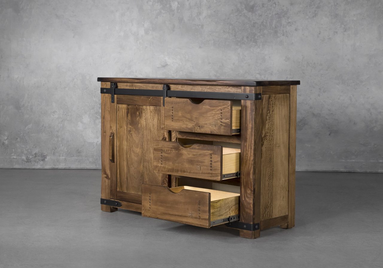 Parota TV Unit, Drawers Out