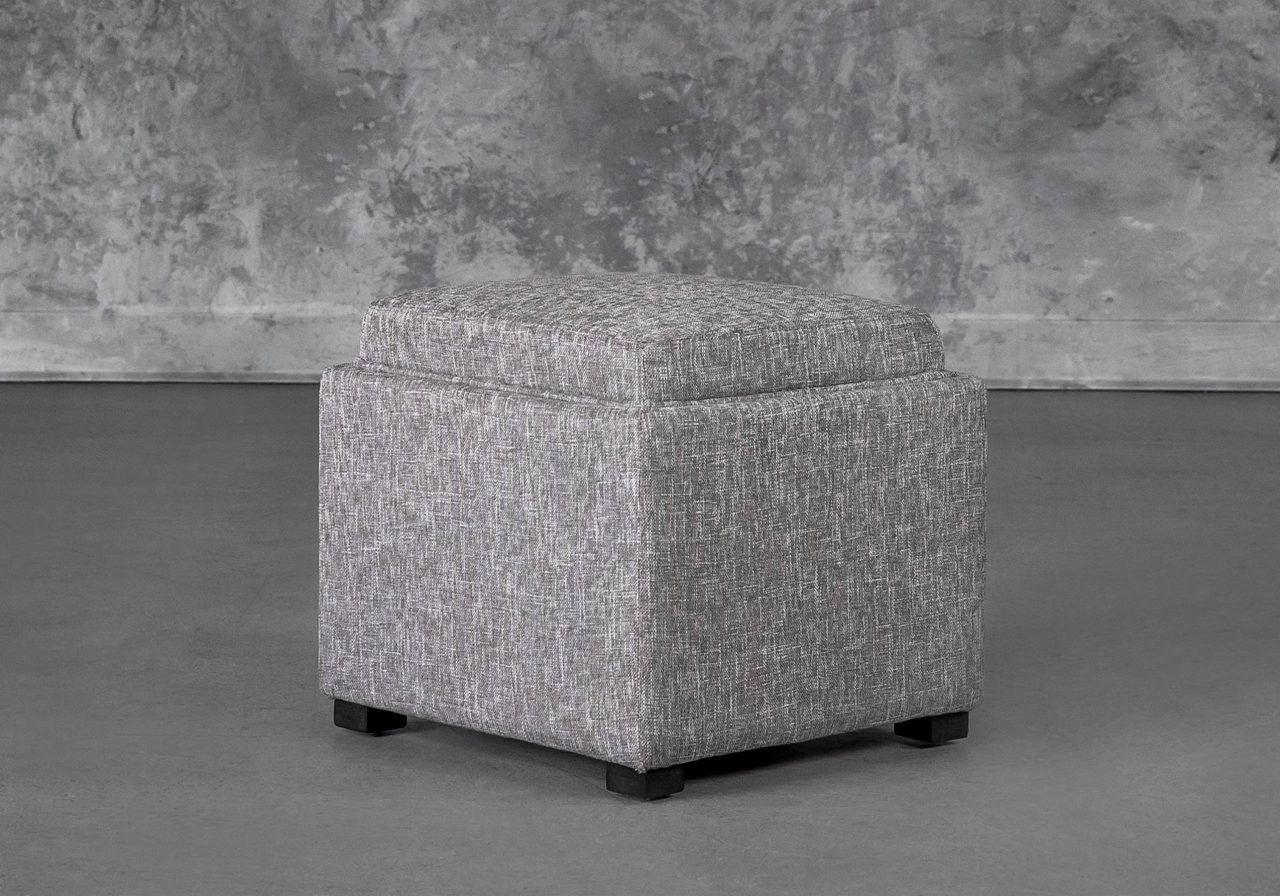 Becky Ottoman in Grey B543, Angle