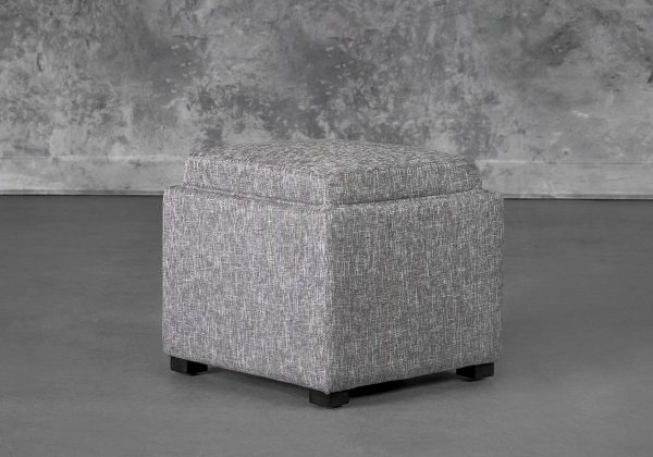 Becky Ottoman in Grey B543, Angle