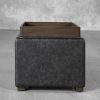 Becky Ottoman in Black, Lid Tray