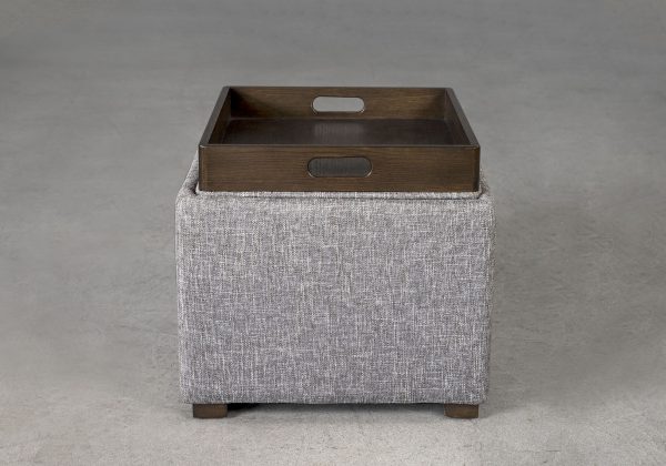Becky Ottoman in Grey B543, Top Turned Becky Ottoman in Grey B543, Top Turned