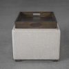 Becky Ottoman in Linen, Top Turned