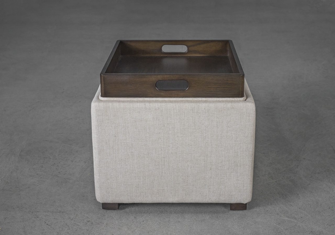 Becky Ottoman in Linen, Top Turned