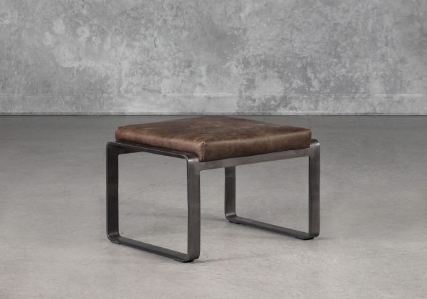 Damo Ottoman in Brown, Angle Damo Ottoman in Brown, Angle