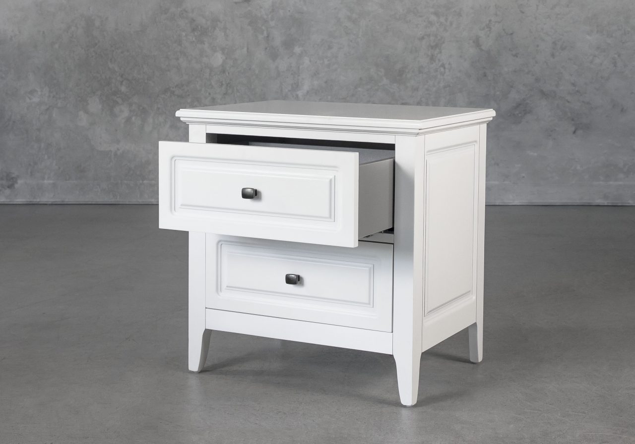 Jesse Night Stand in White, Angle, Open