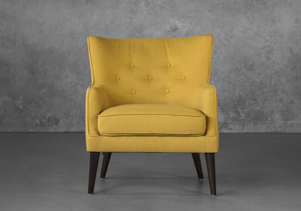 Marley Chair in Mustard Fabric, Back
