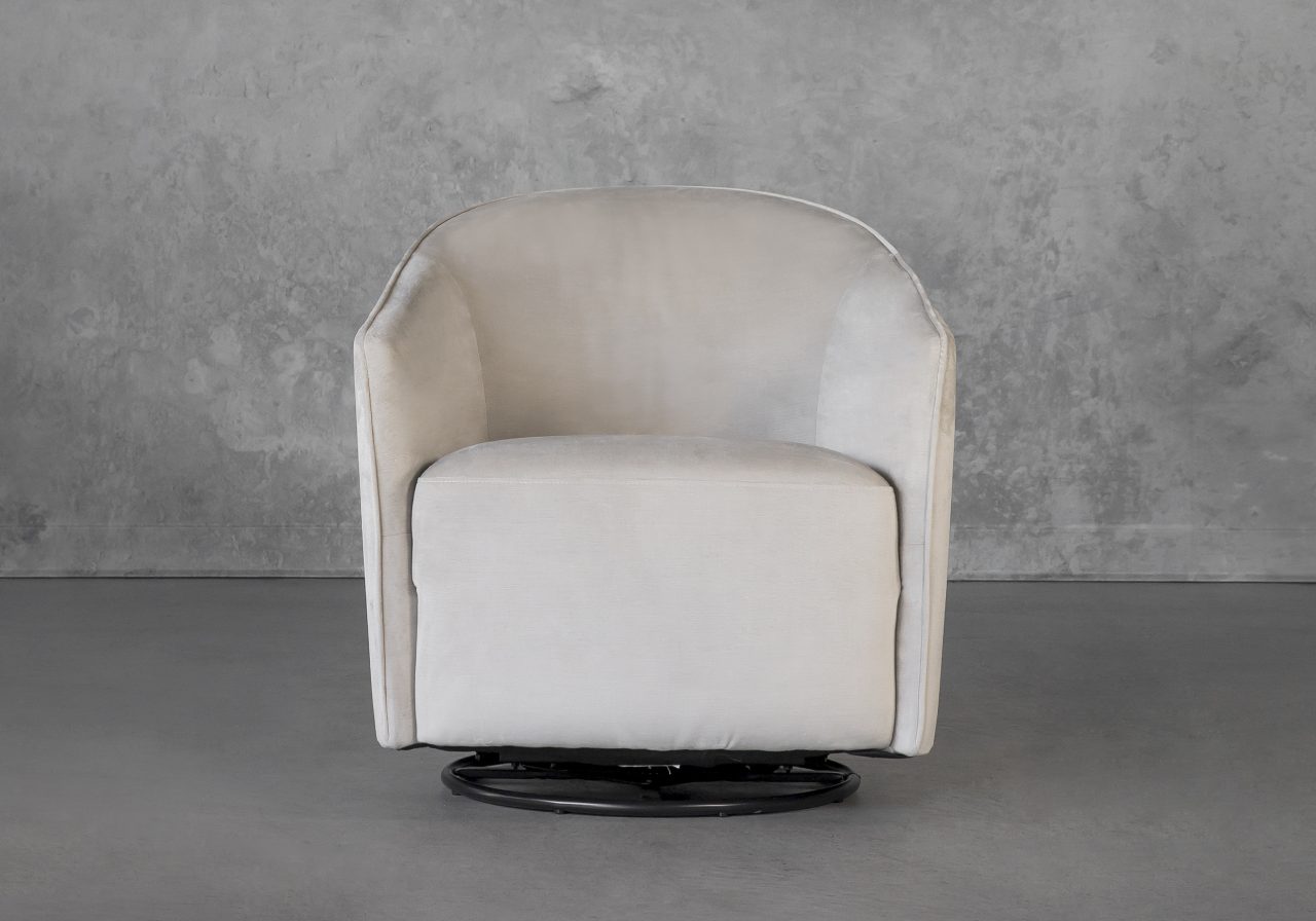 Milner Swivel Chair Beige Front scaled