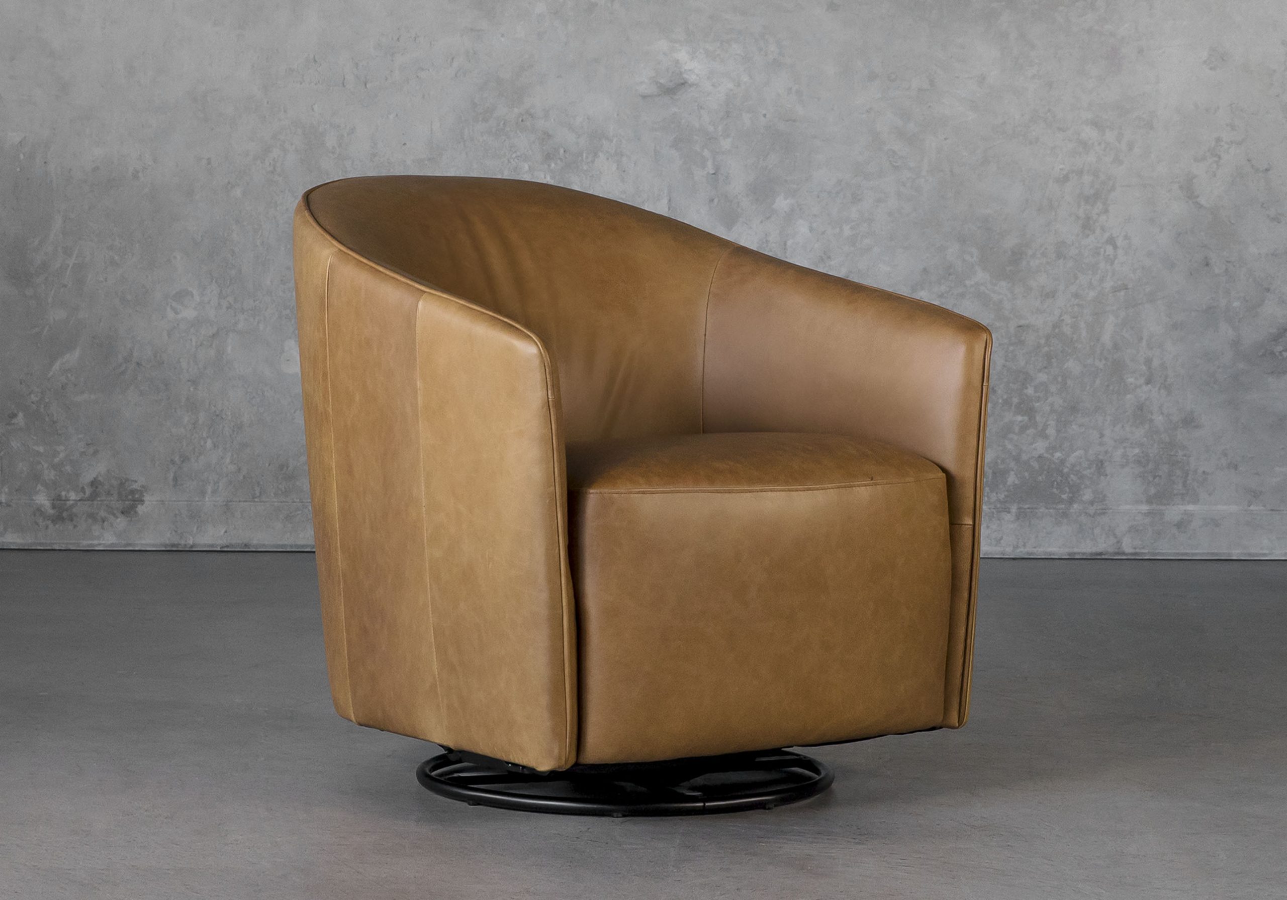 Milner Swivel Chair L Camel Angle