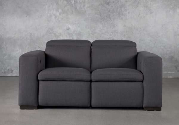 Stanley Loveseat in Dark Grey Fabric, Front