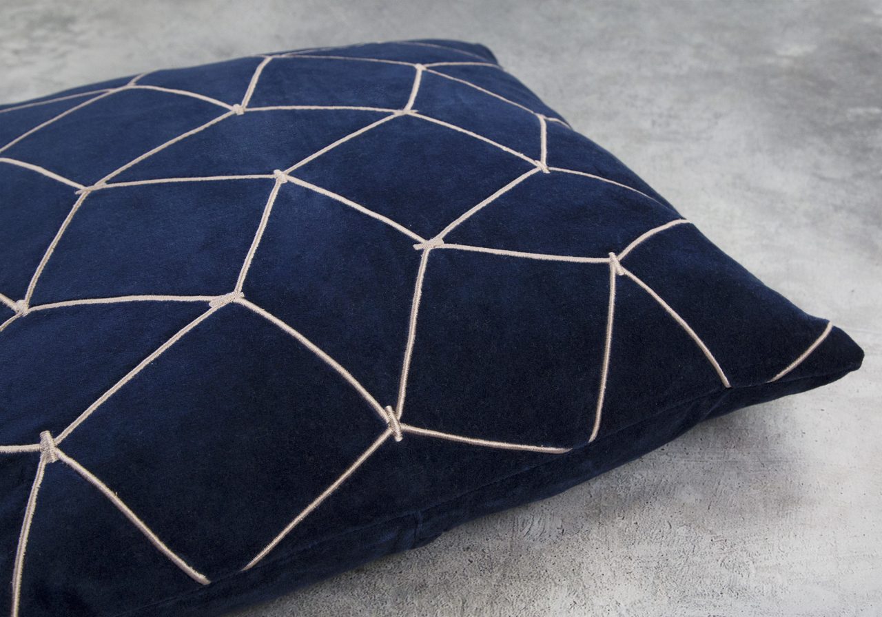 Mesh Navy Pillow 20 x 20, Close Up