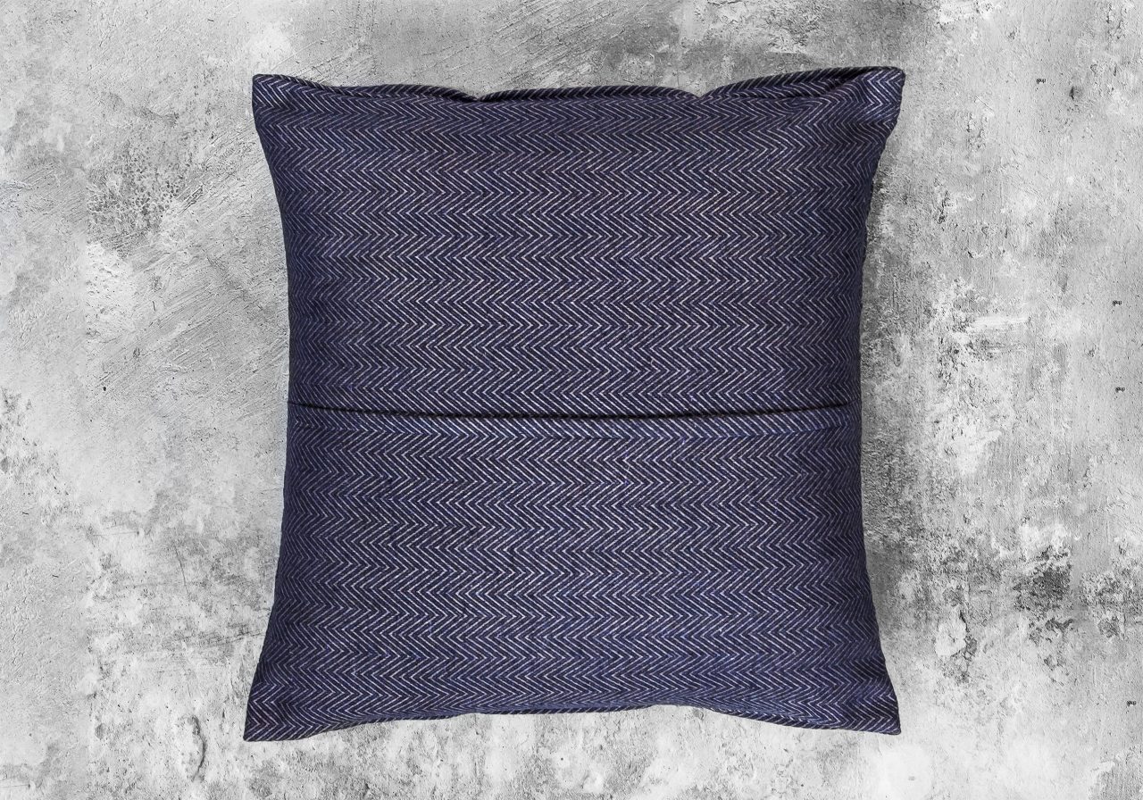 Herring Blue Pillow 20 x 20, Back
