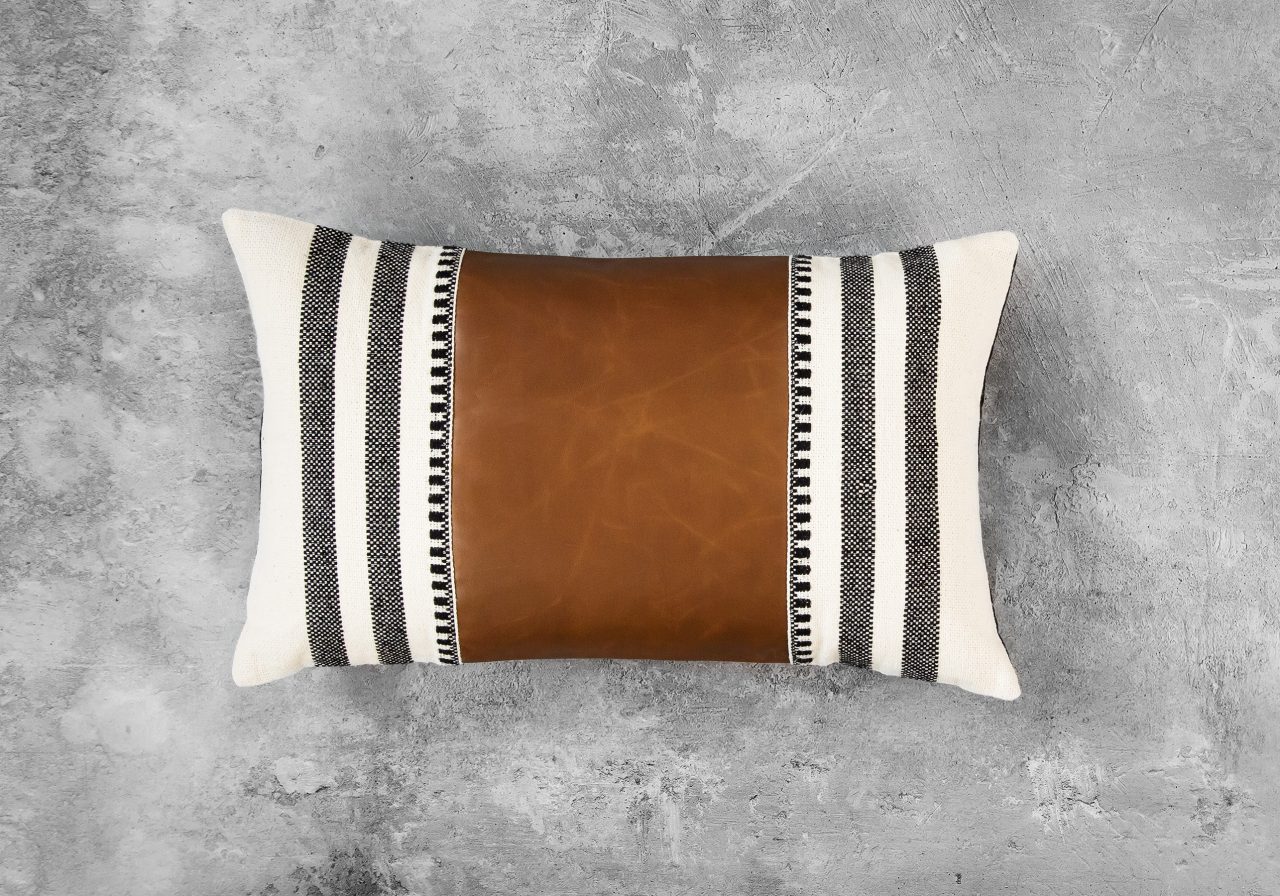 Pround Leather Pillow 12 x 20, Top