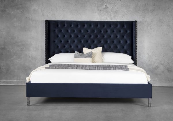 Albert Bed in Navy, Front