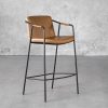 Boto Counter Stool in Light Brown, Angle