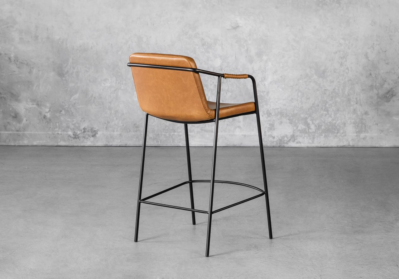 Boto Counter Stool in Light Brown, Back