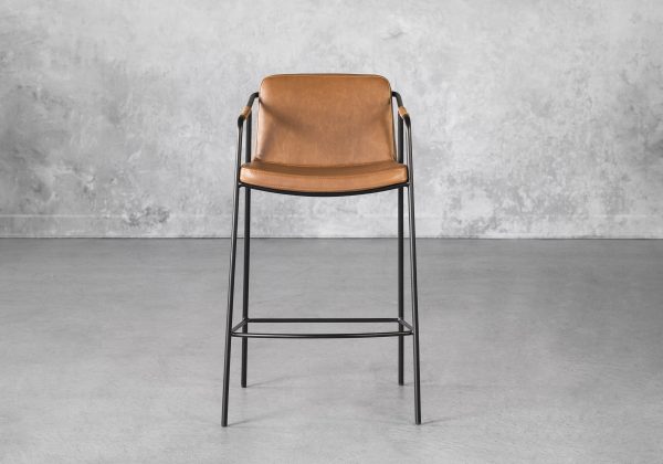 Boto Counter Stool in Light Brown, Front