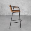 Boto Counter Stool in Light Brown, Side