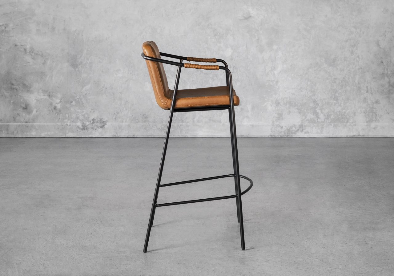 Boto Counter Stool in Light Brown, Side
