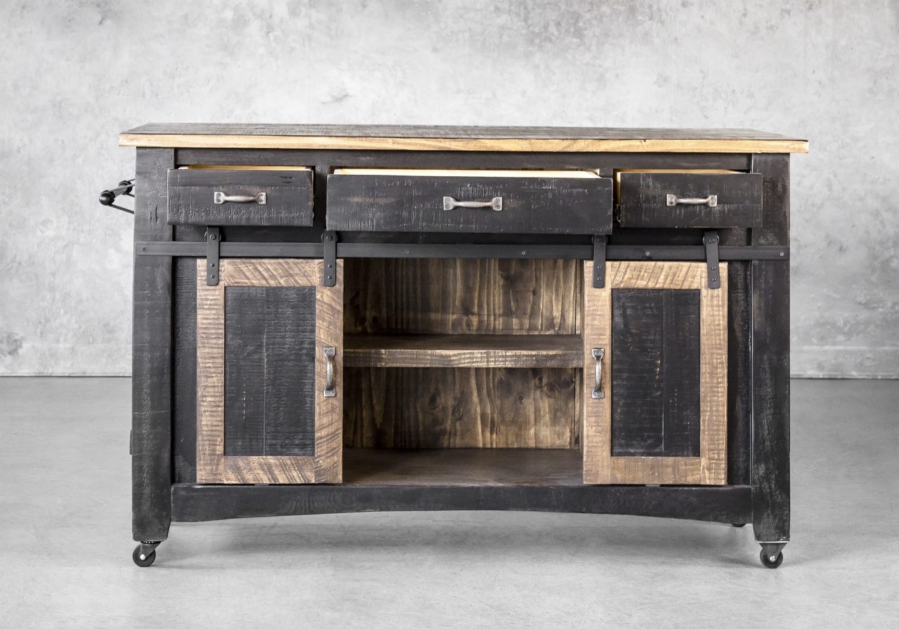 Eblo Kitchen Island, Front, Open