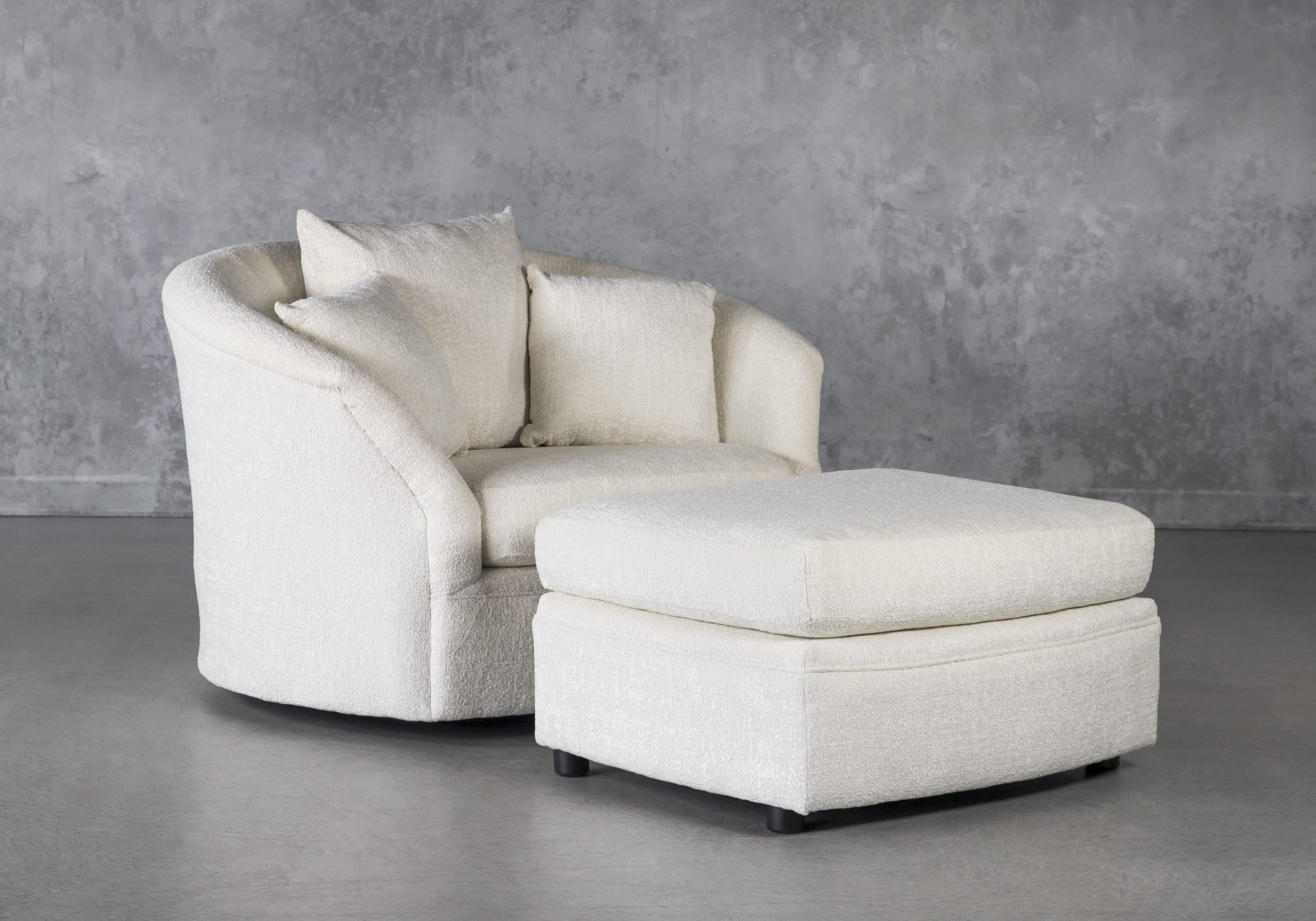 Willow Chair Angle with ottoman