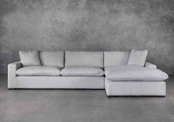 Vermont Sectional in Grey Fabric, Front, SR