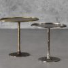 Bark End Table in Brass (Large) and Silver (Small)