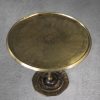 Bark End Table in Brass, Top, Angle