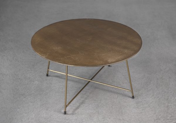 Wave Coffee Table in Brass, Angle, Top