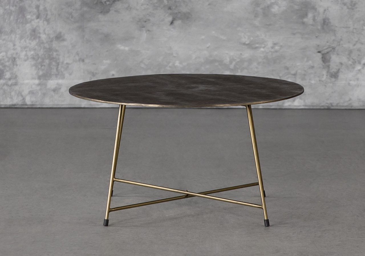 Wave Coffee Table in Brass, Front