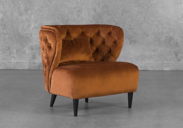 Becky Accent Chair in Copper, Angle