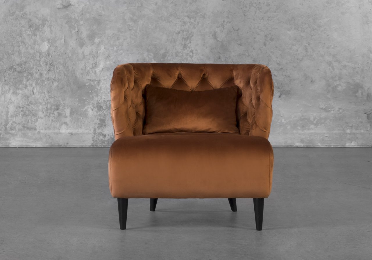 Becky Accent Chair in Copper, Front
