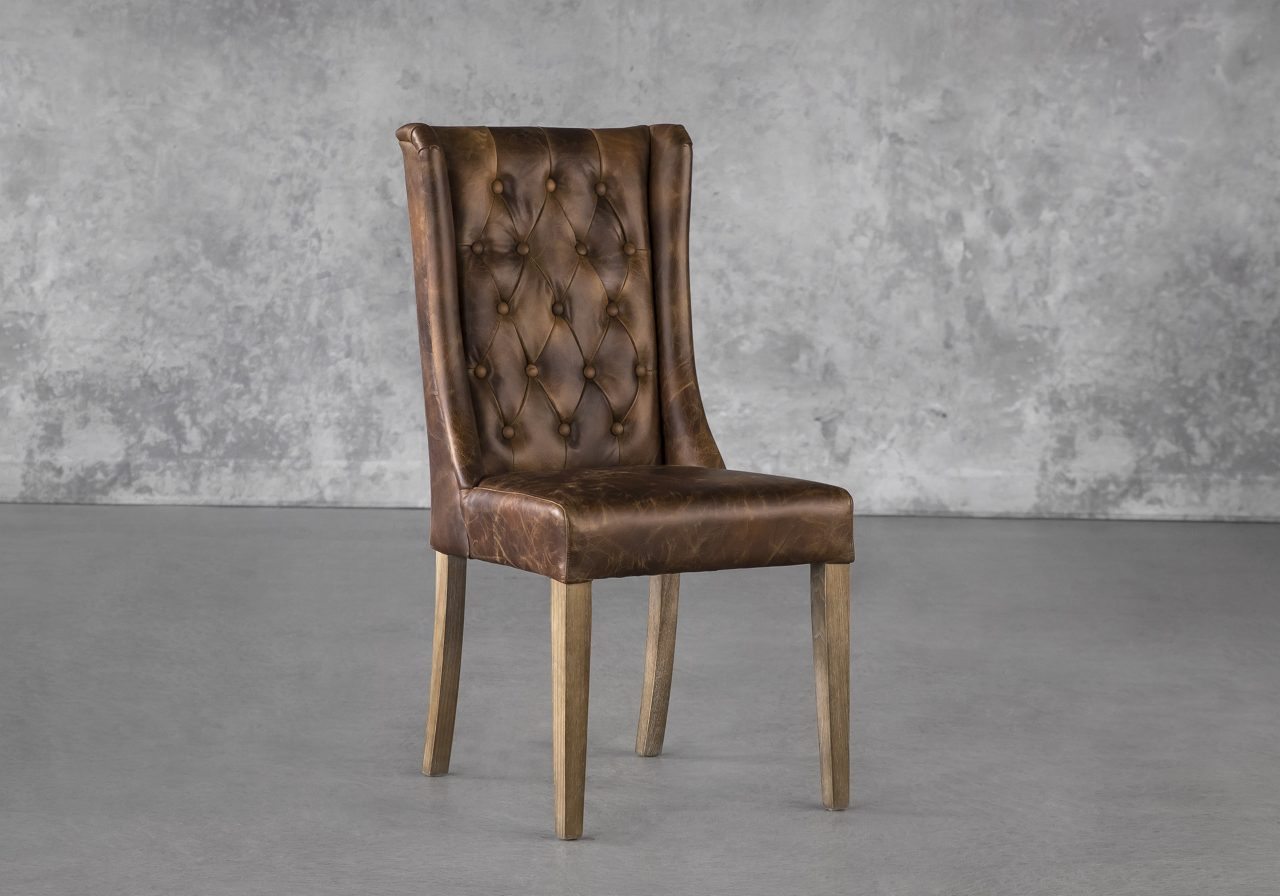 Kate Dining Chair in Brown, Angle