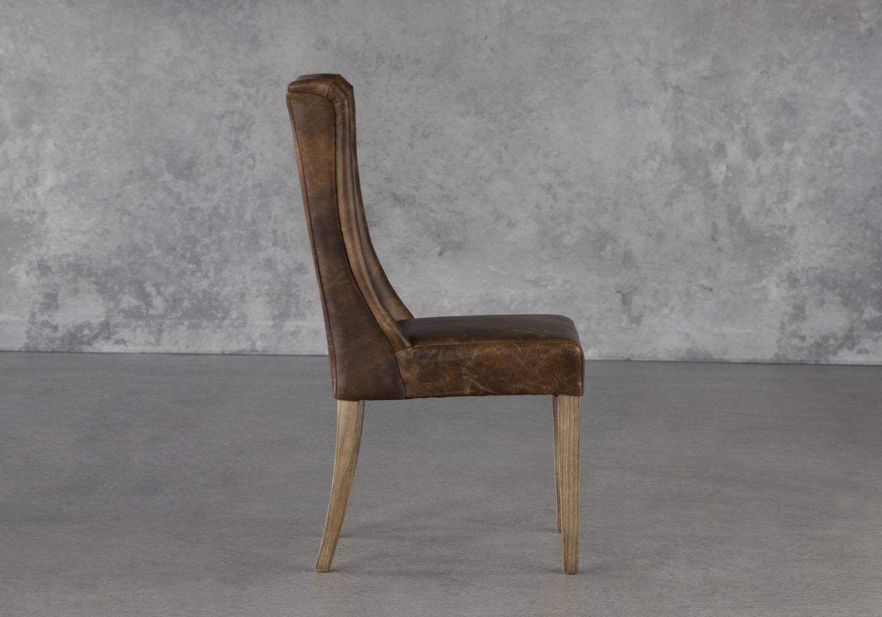 Kate Dining Chair in Brown, Side