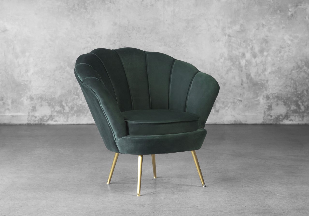 Shell Chair in Green, Angle