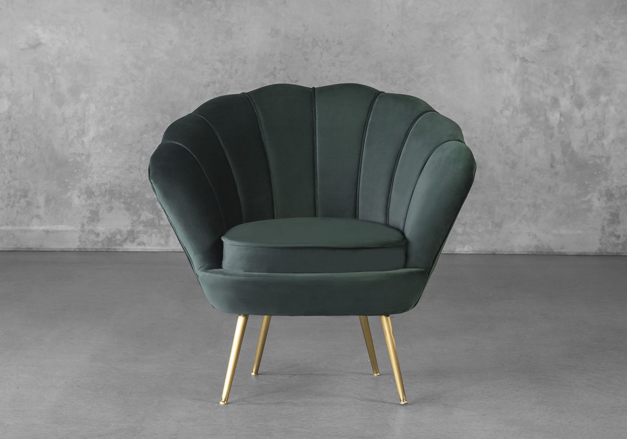 Shell Chair in Green, Front