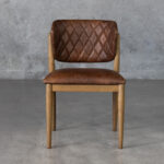 rowa brown leather dining chair front