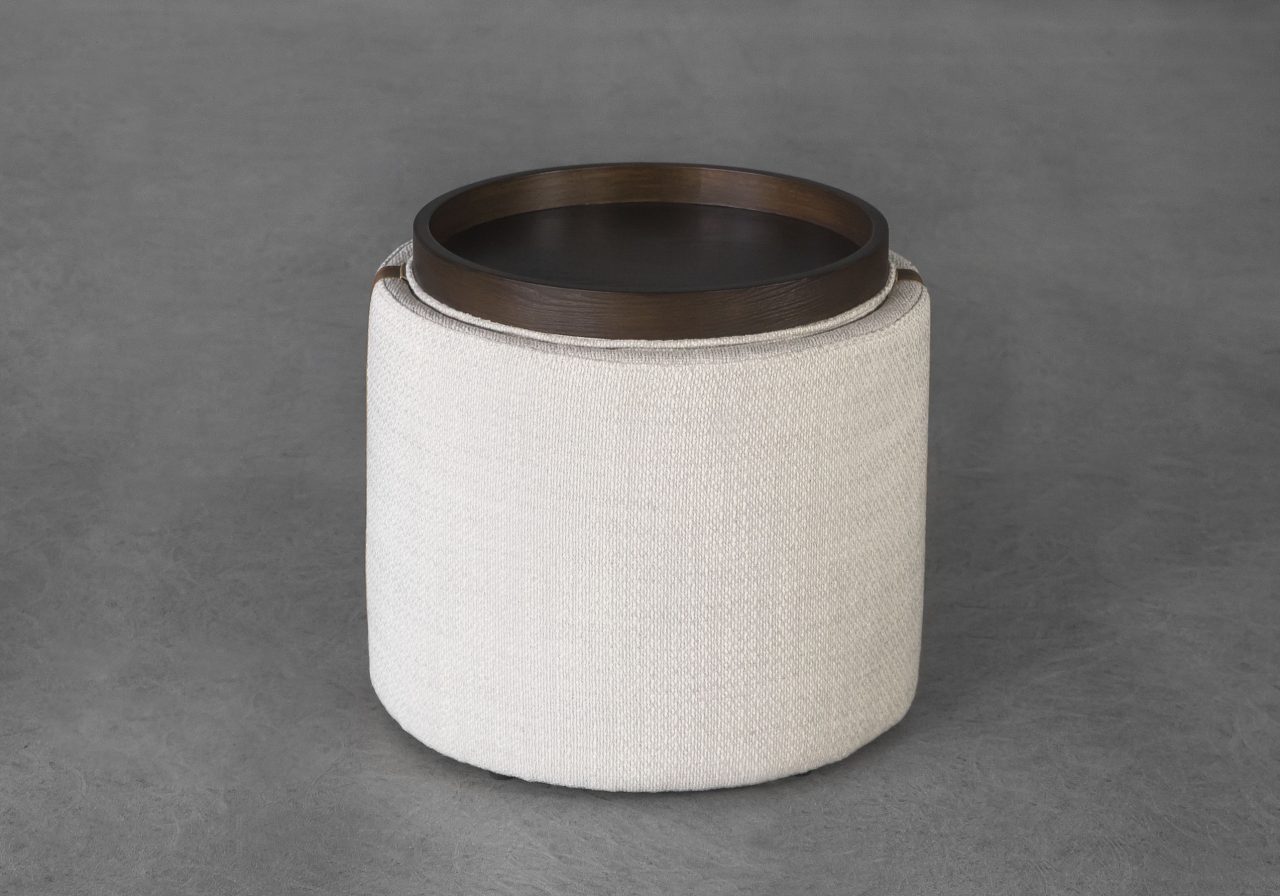 Harry Ottoman, Stucco, Angle, Tray