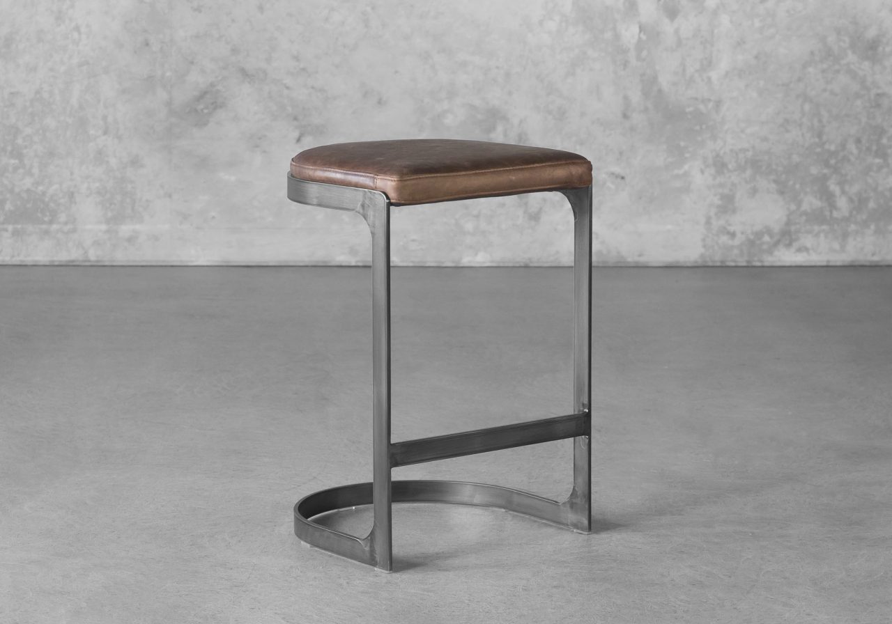 Agra Counter Stool, Brown, Angle