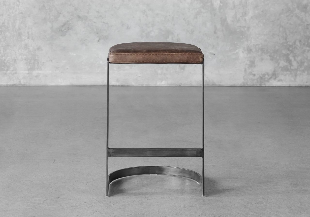 Agra Counter Stool, Brown, Front
