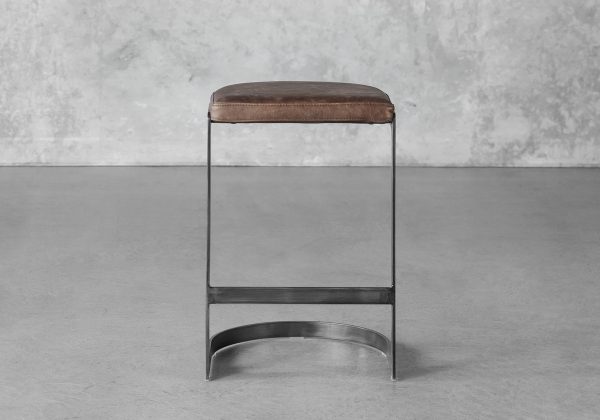 Agra Counter Stool, Brown, Front