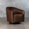 Milner Swivel Chair in Coffee, Angle