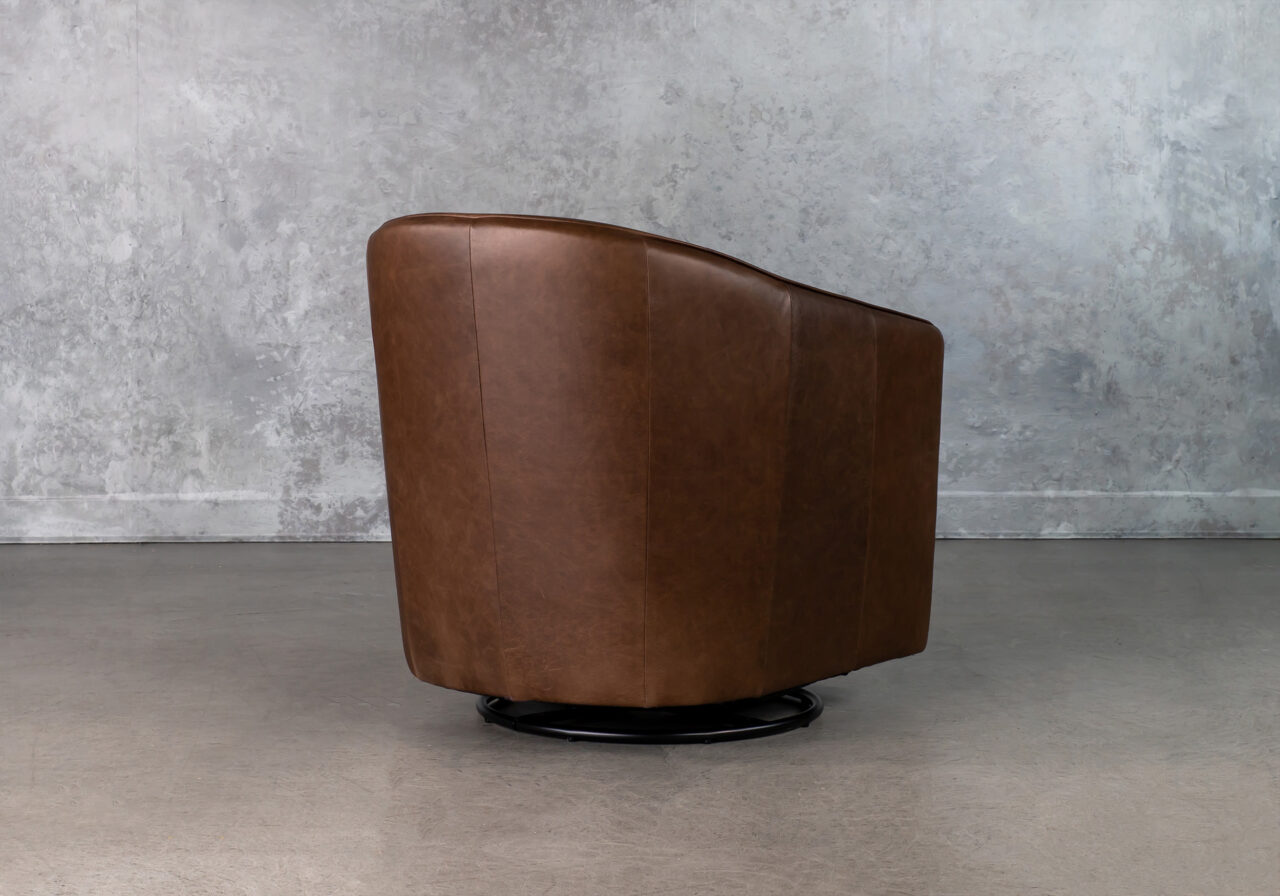 Milner Swivel Chair in Coffee, Back