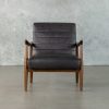 Trevor Chair in Black Leather, Front