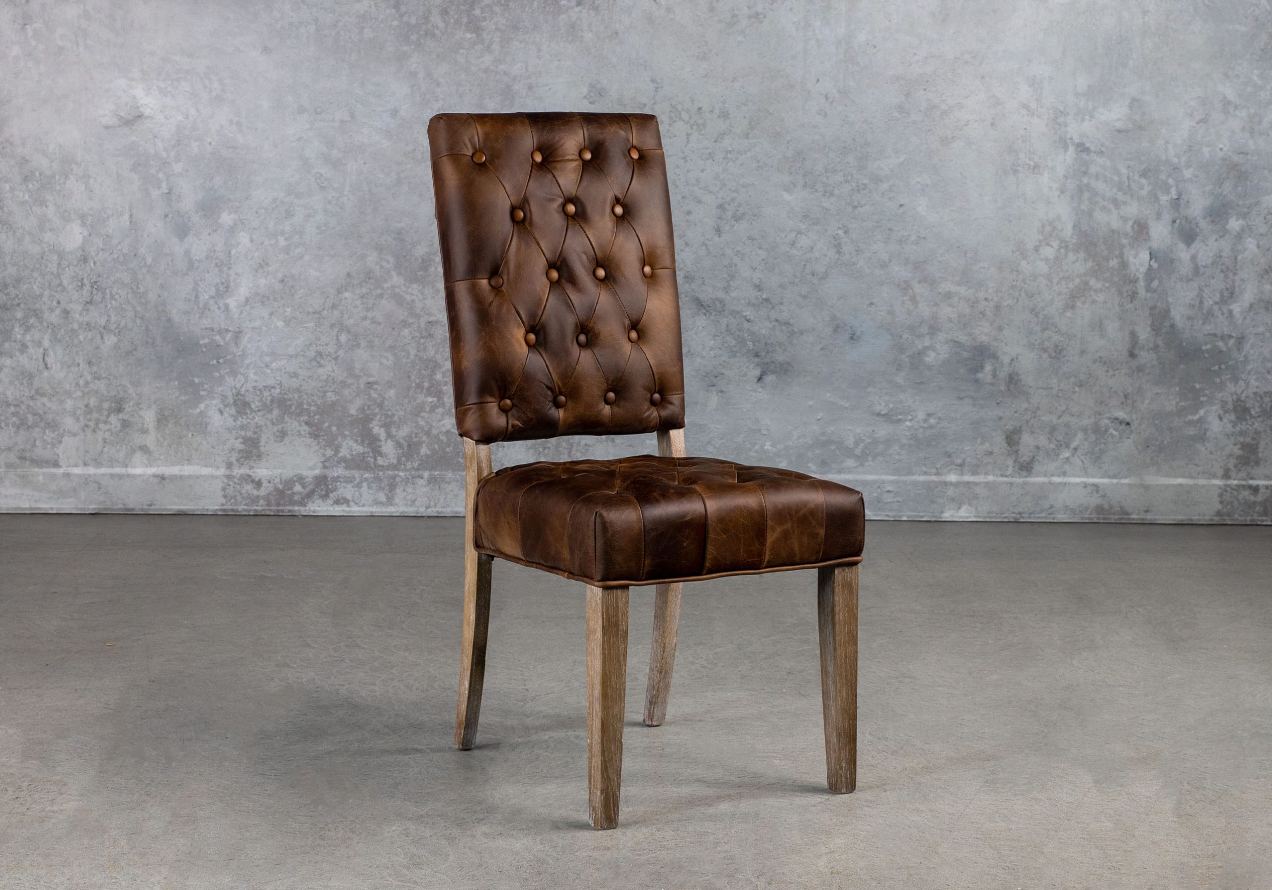 Lorena Dining Chair Leather Angle