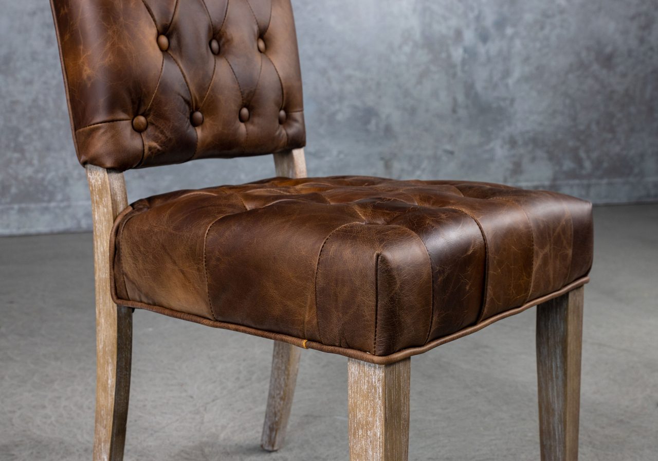 Lorena Dining Chair in Leather, Detail