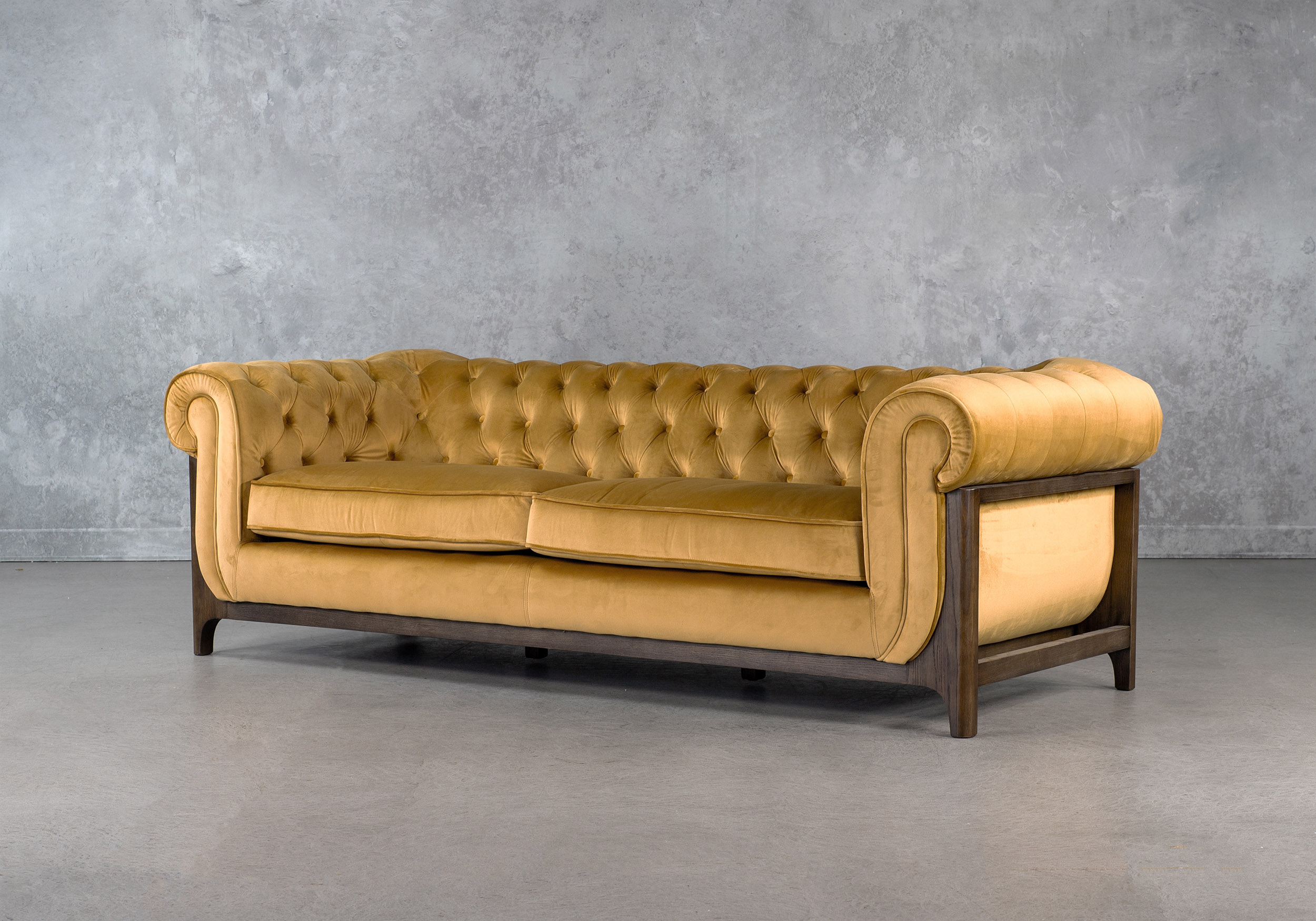 Danika Sofa Mustard Angle