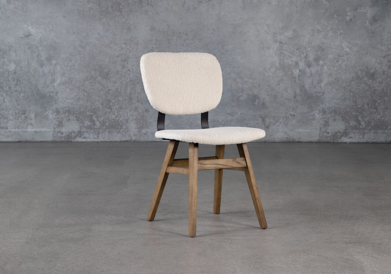 Declan Dining Chair in Cream, Angle