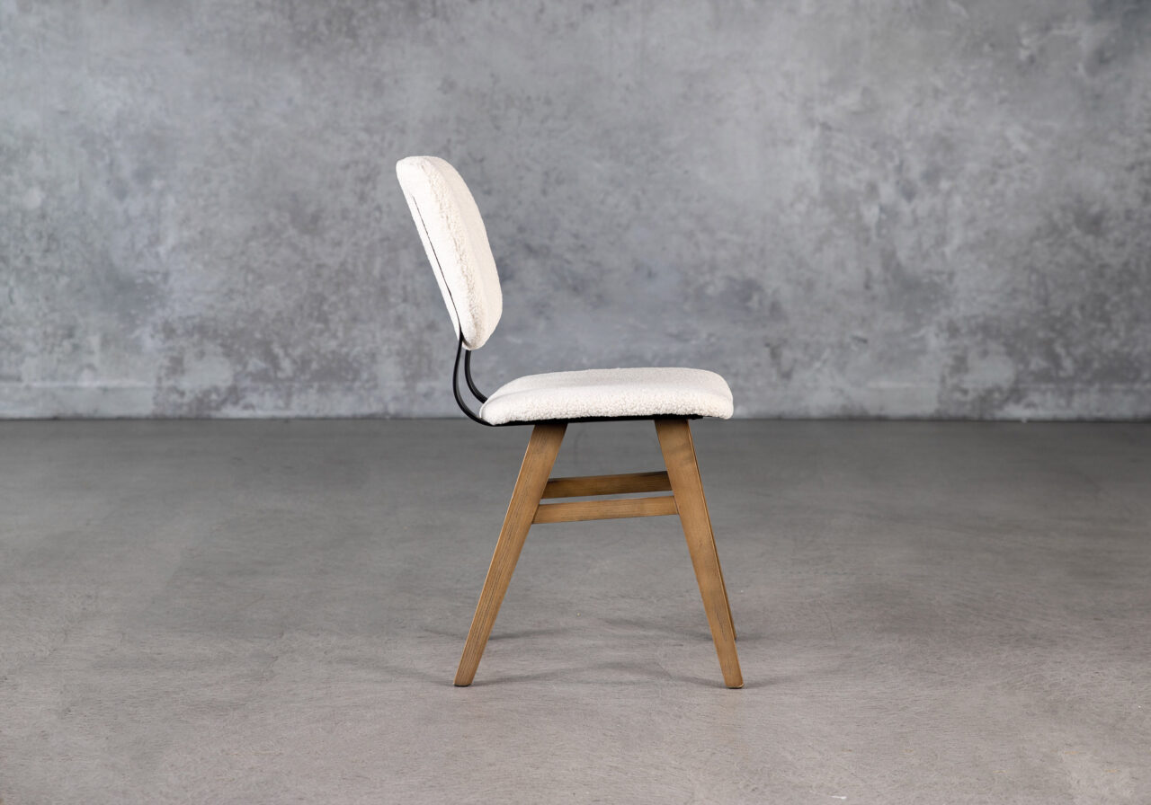 Declan Dining Chair in Cream, Side