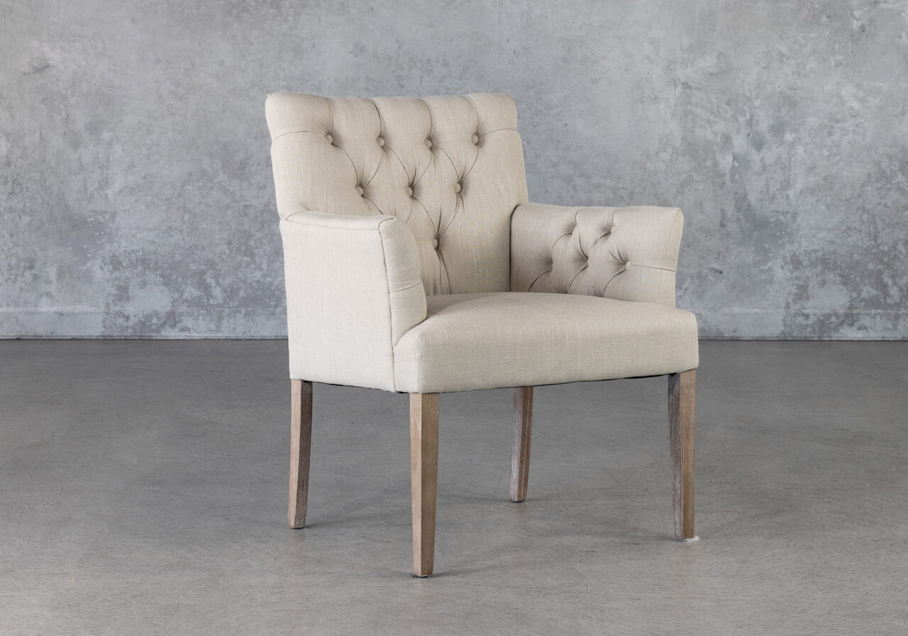 Jeanette Chair in Linen, Angle
