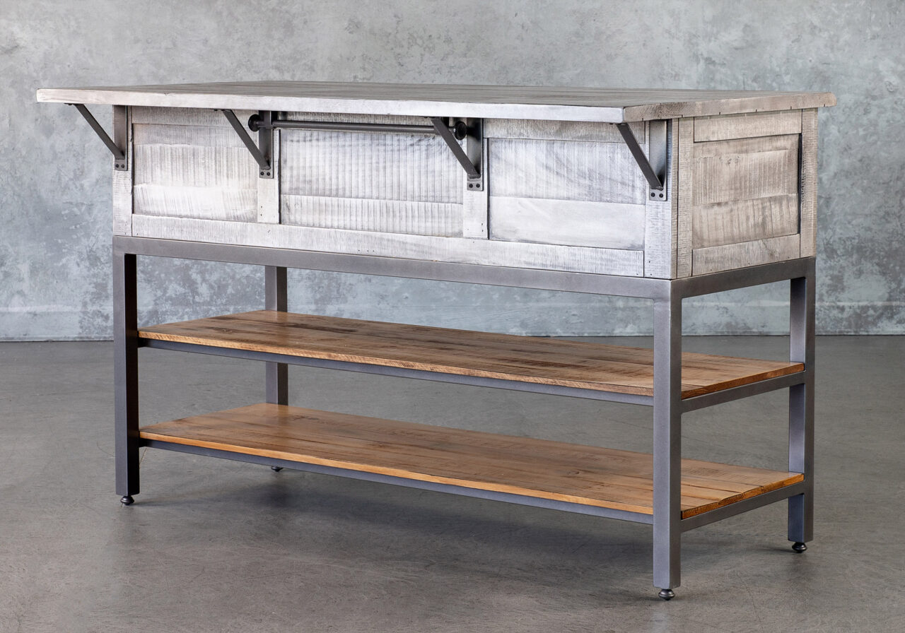 Mita Kitchen Island, Back, Angle